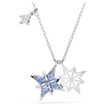 swarovski symbolica pendant  star  blue  rhodium plated