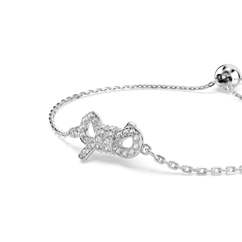 swarovski lifelong bracelet  pav   bow  white  rhodium plated