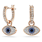 swarovski symbolica drop earrings  eye  multicolored  rose gold tone plated
