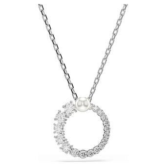 swarovski matrix pendant crystal pearl round cut white rhodium plated