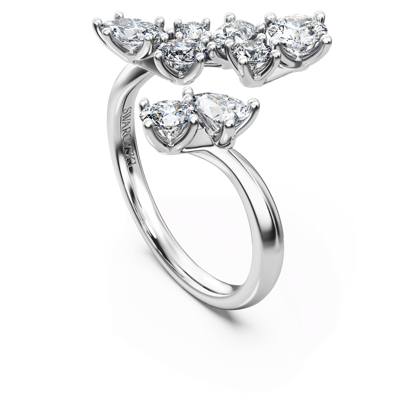 swarovski galaxy bypass ring  laboratory grown diamonds 1 25 ct tw  18k white gold