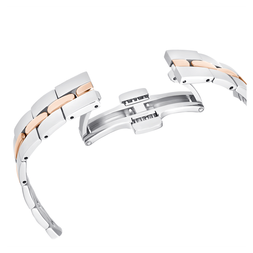 swarovski cosmopolitan watch  swiss made  metal bracelet  white  mixed metal finish
