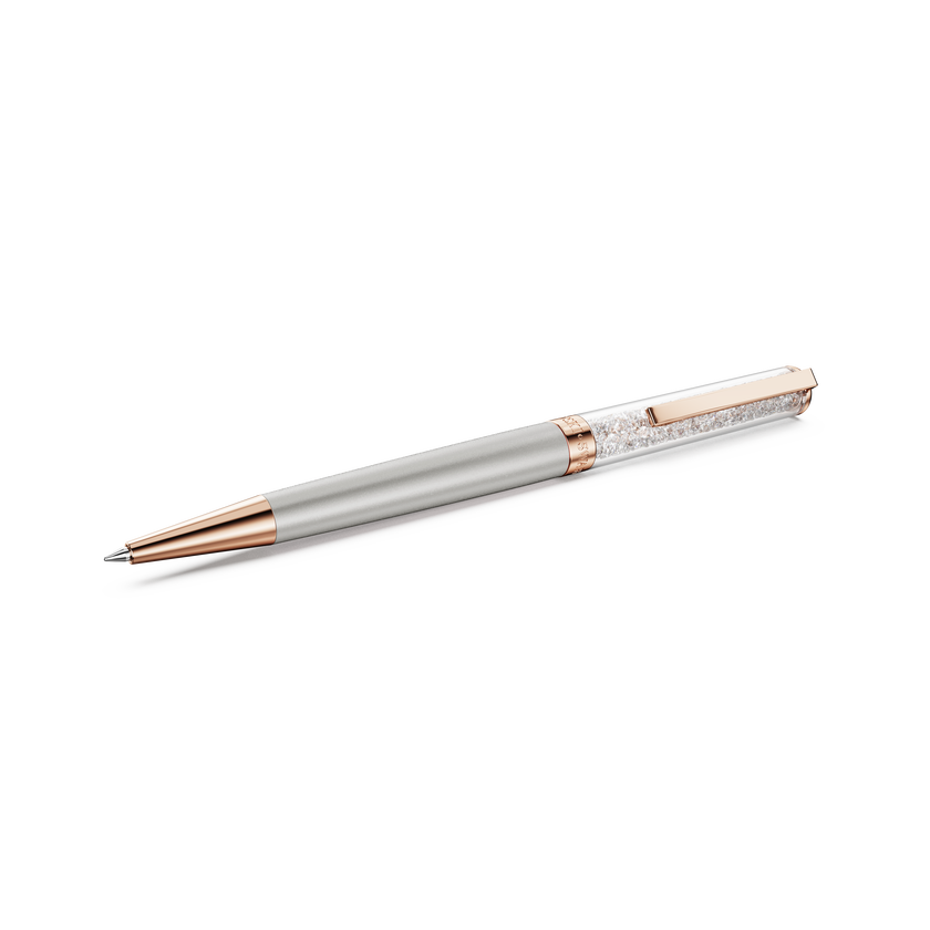 swarovski crystalline ballpoint pen  gray  gray lacquered  rose gold tone plated