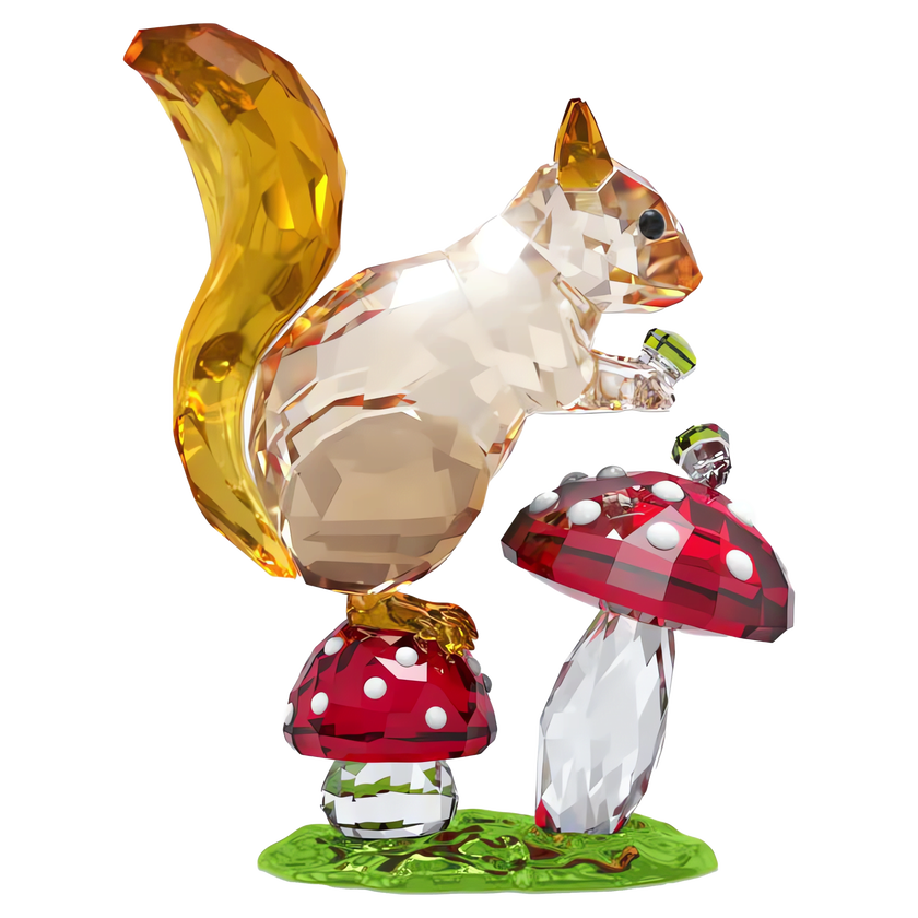 swarovski idyllia squirrel and mushrooms