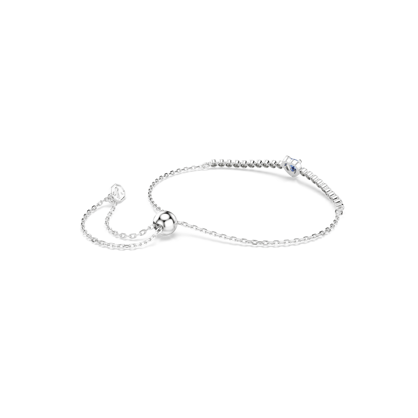 swarovski one bracelet  mixed cuts  heart  blue  rhodium plated