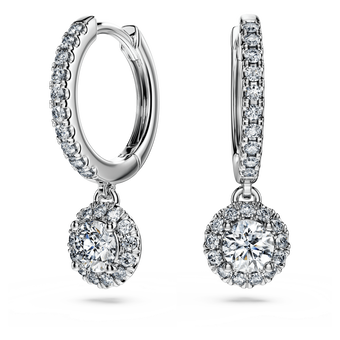 swarovski eternity drop earrings  laboratory grown diamonds 1 1 ct tw  18k white gold