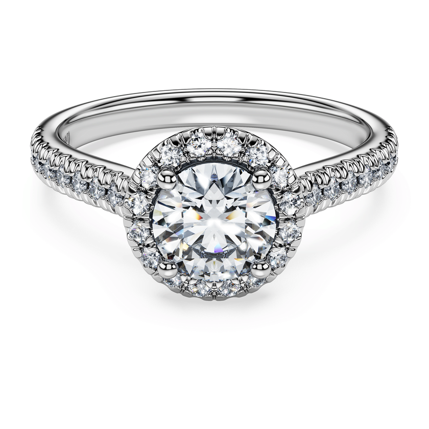 swarovski eternity halo solitaire ring  laboratory grown diamonds 1 33 ct tw  18k white gold