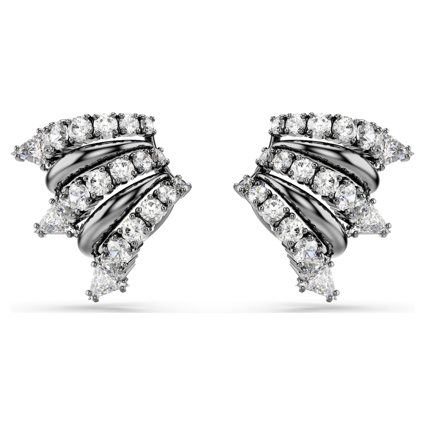 swarovski sublima ear cuffs  white  ruthenium plated