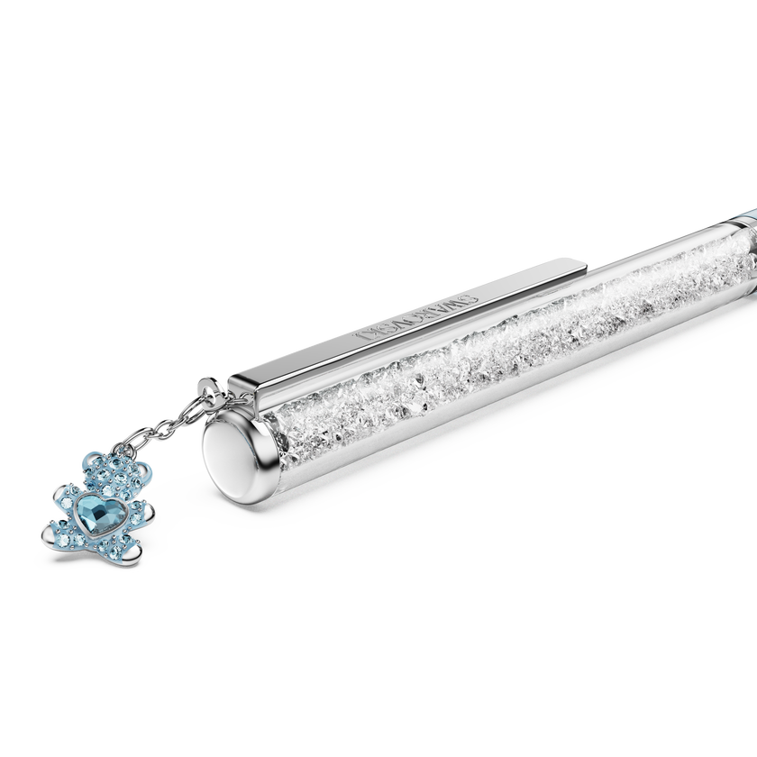 swarovski crystalline ballpoint pen  teddy  blue  blue lacquered  chrome plated