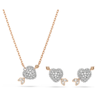 swarovski idyllia set  mixed cuts  heart with arrow  white  rose gold tone plated