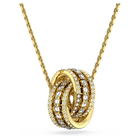 swarovski further necklace  intertwined circles  white  gold tone plated