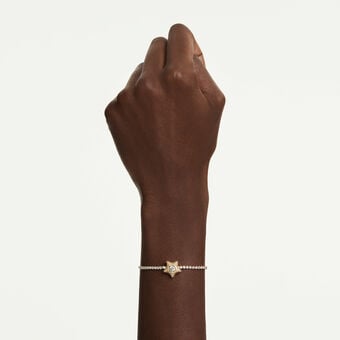 swarovski sublima bracelet  round cut  star  multicolored  18k gold finish
