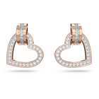 swarovski lovely stud earrings  heart  white  rose gold tone plated