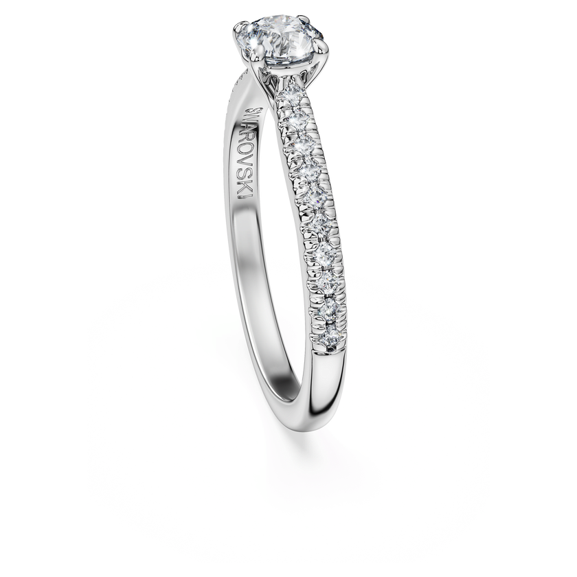 swarovski eternity solitaire ring  laboratory grown diamonds 0 7 ct tw  18k white gold