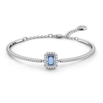 swarovski una bangle octagon cut pav blue rhodium plated