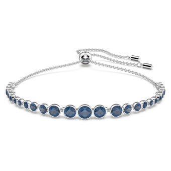 swarovski imber emily bracelet  mixed round cuts  blue  rhodium plated