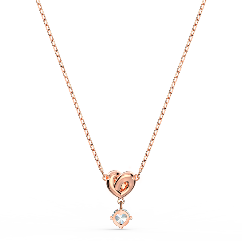 swarovski lifelong heart pendant  white  rose gold tone plated