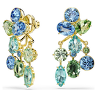 swarovski gema earrings  mixed cuts  multicolored  gold tone plated