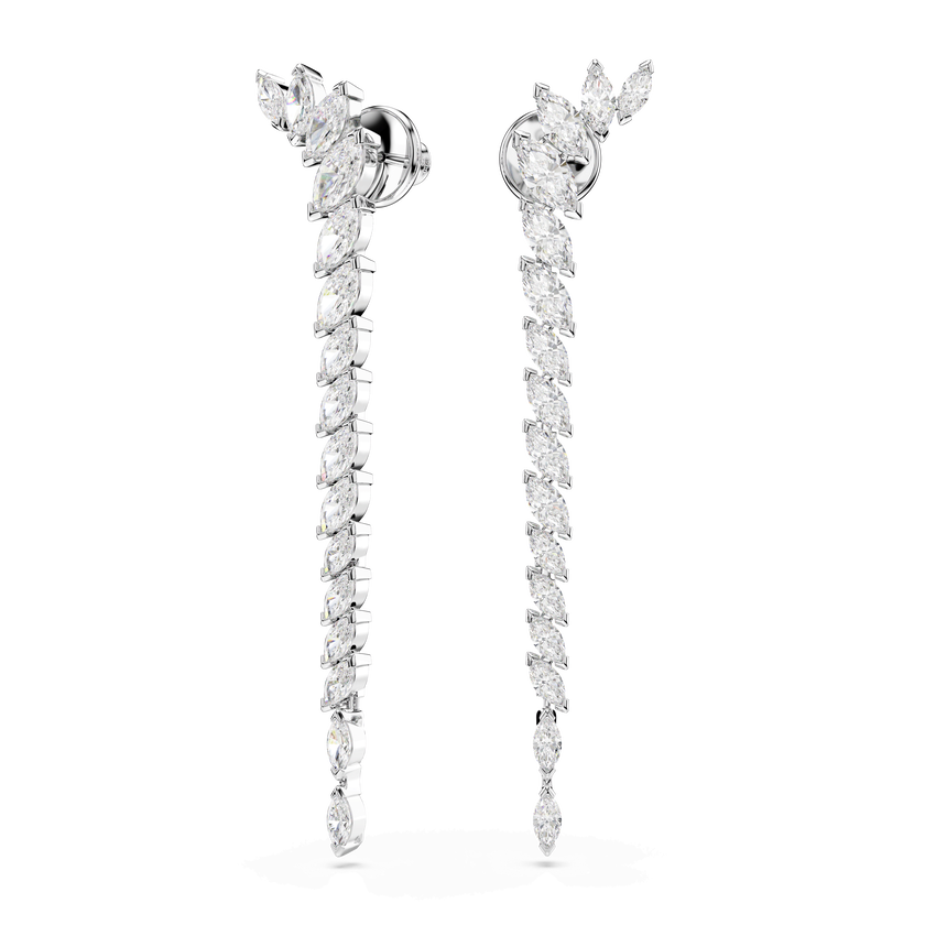 swarovski mesmera earrings  marquise cut  white  rhodium plated