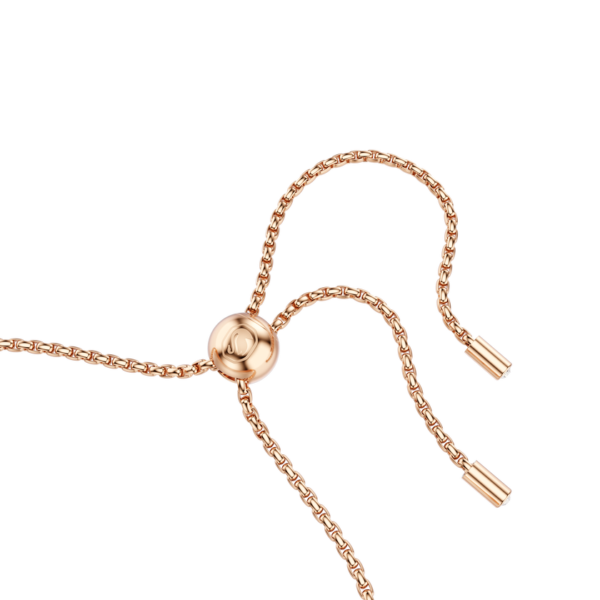 swarovski matrix bracelet  round cut  white  18k rose gold finish