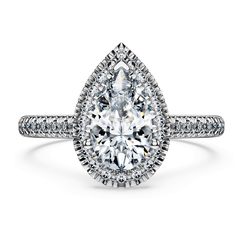 swarovski eternity halo solitaire ring  laboratory grown diamonds 1 3 ct tw  18k white gold