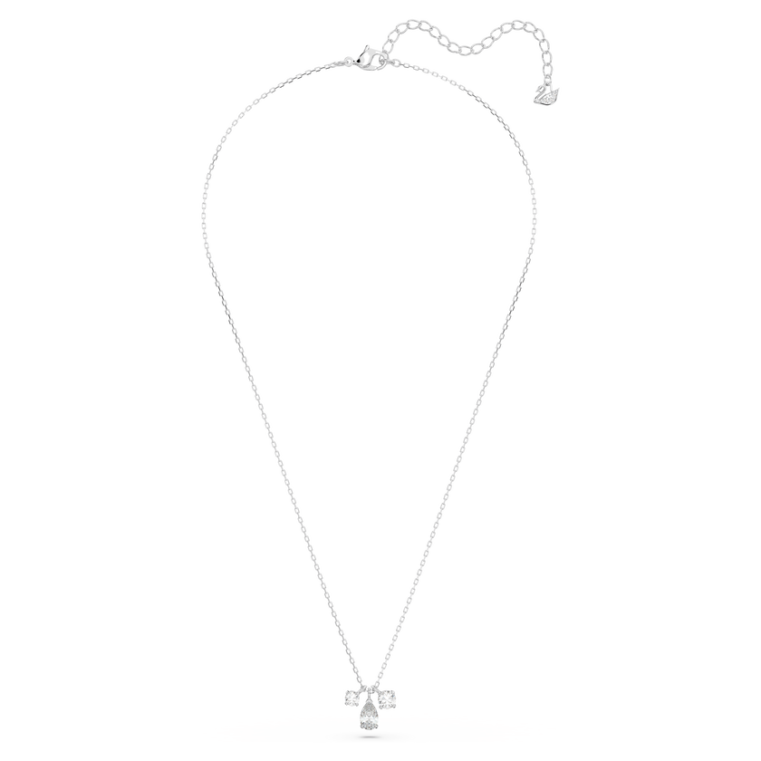 swarovski mesmera pendant  mixed cuts  cluster  white  rhodium plated