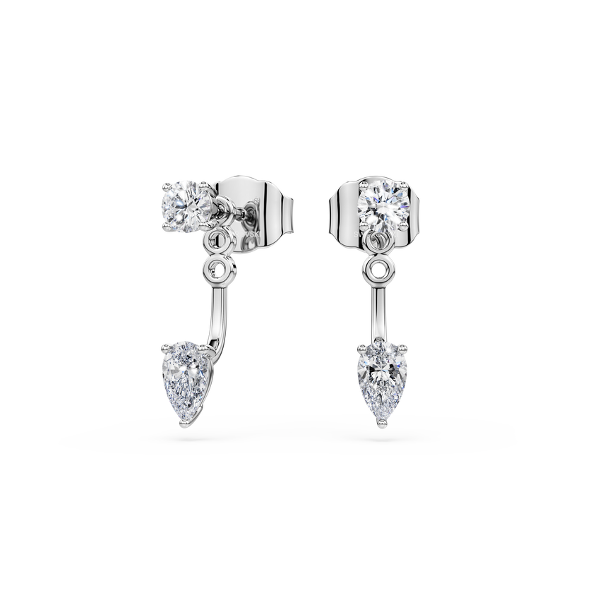 swarovski galaxy earring jackets  lab grown diamonds 0 8 ct tw  round shape  sterling silver