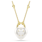 swarovski idyllia pendant  mixed cuts  heart  white  gold tone plated