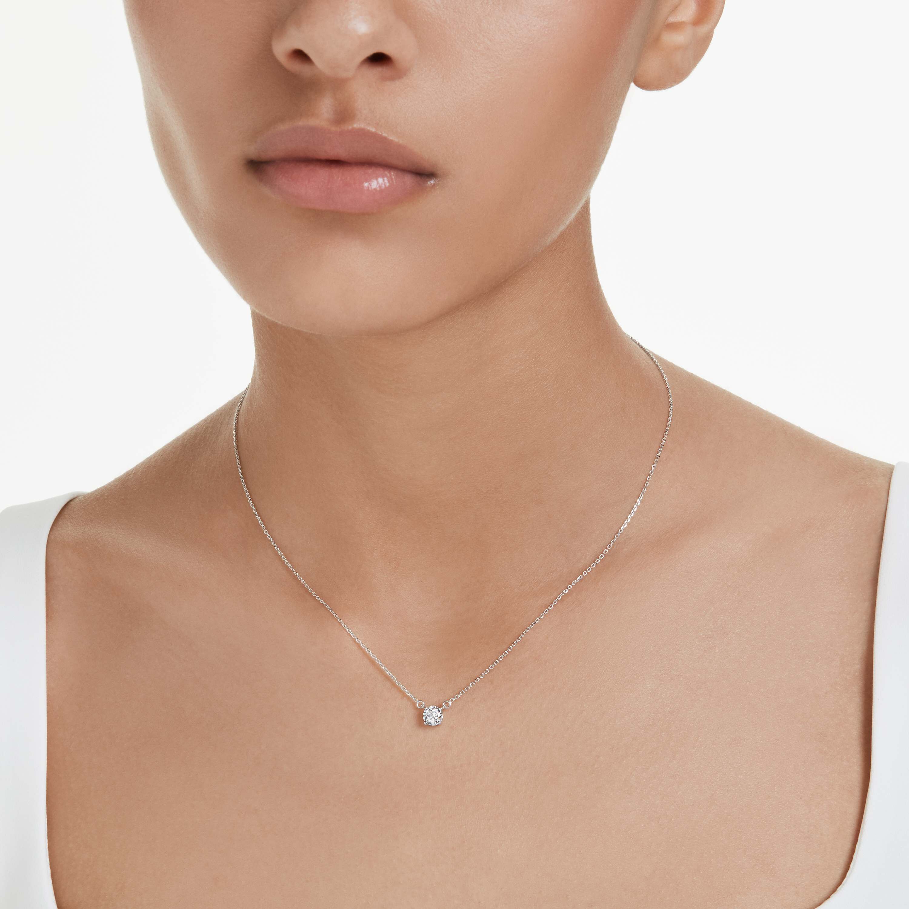 swarovski eternity pendant  lab grown diamonds 0 5 ct tw  round shape  sterling silver