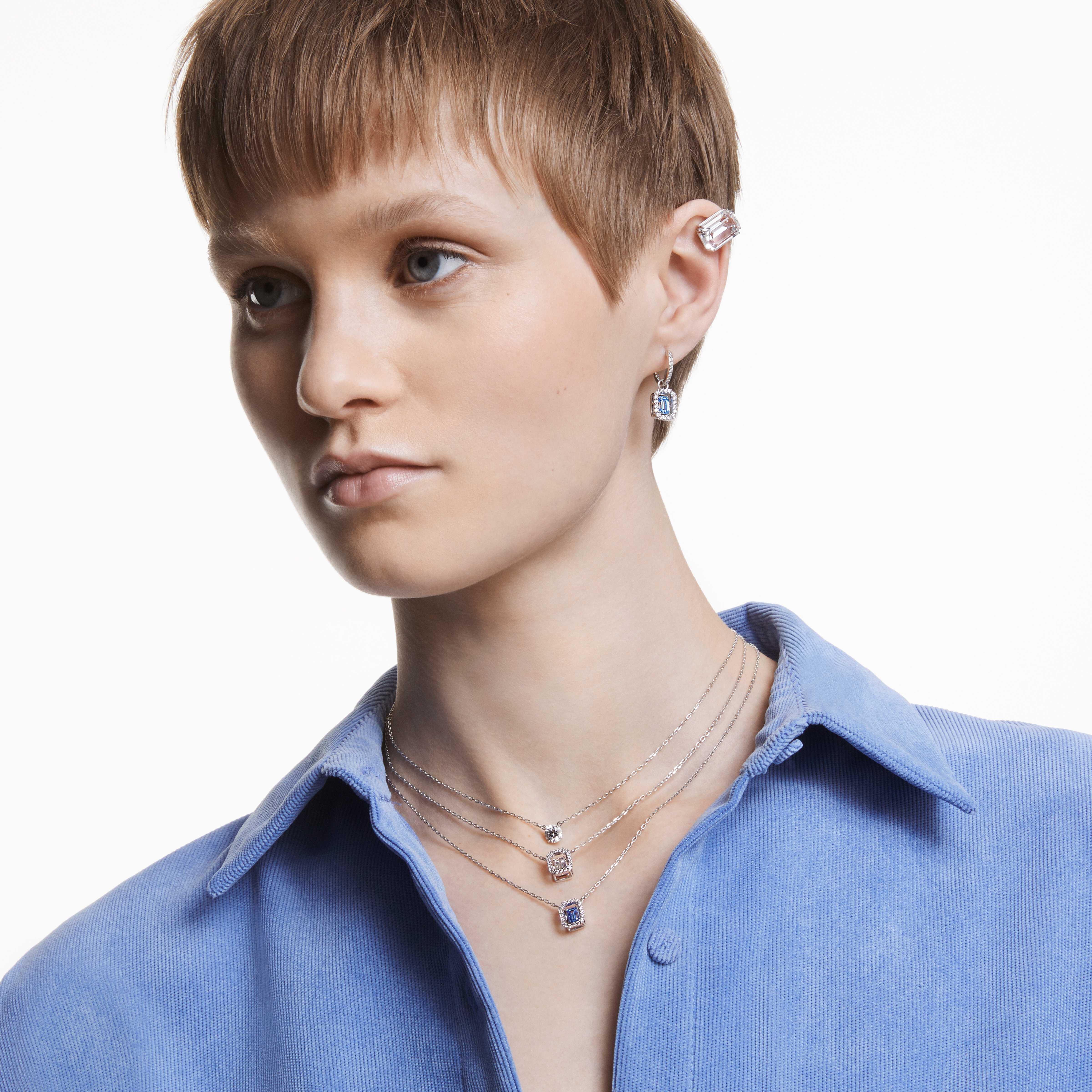 Swarovski attract round necklace white rhodium plating best sale