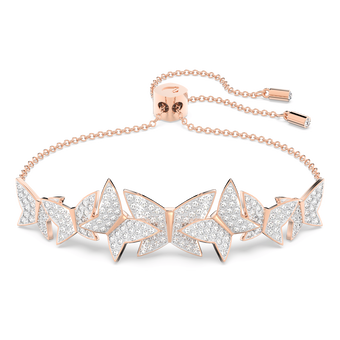 swarovski lilia bracelet  butterfly  white  rose gold tone plated