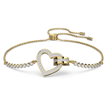 swarovski lovely bracelet  heart  white  gold tone plated