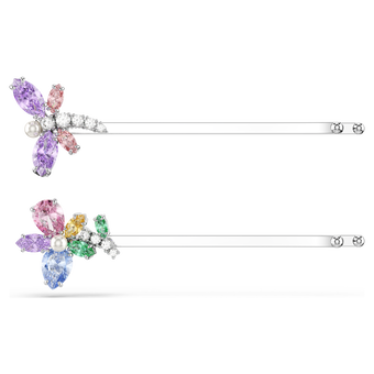 ariana grande x swarovski hair pin  mixed cuts  dragonfly  flower  multicolored  rhodium plated