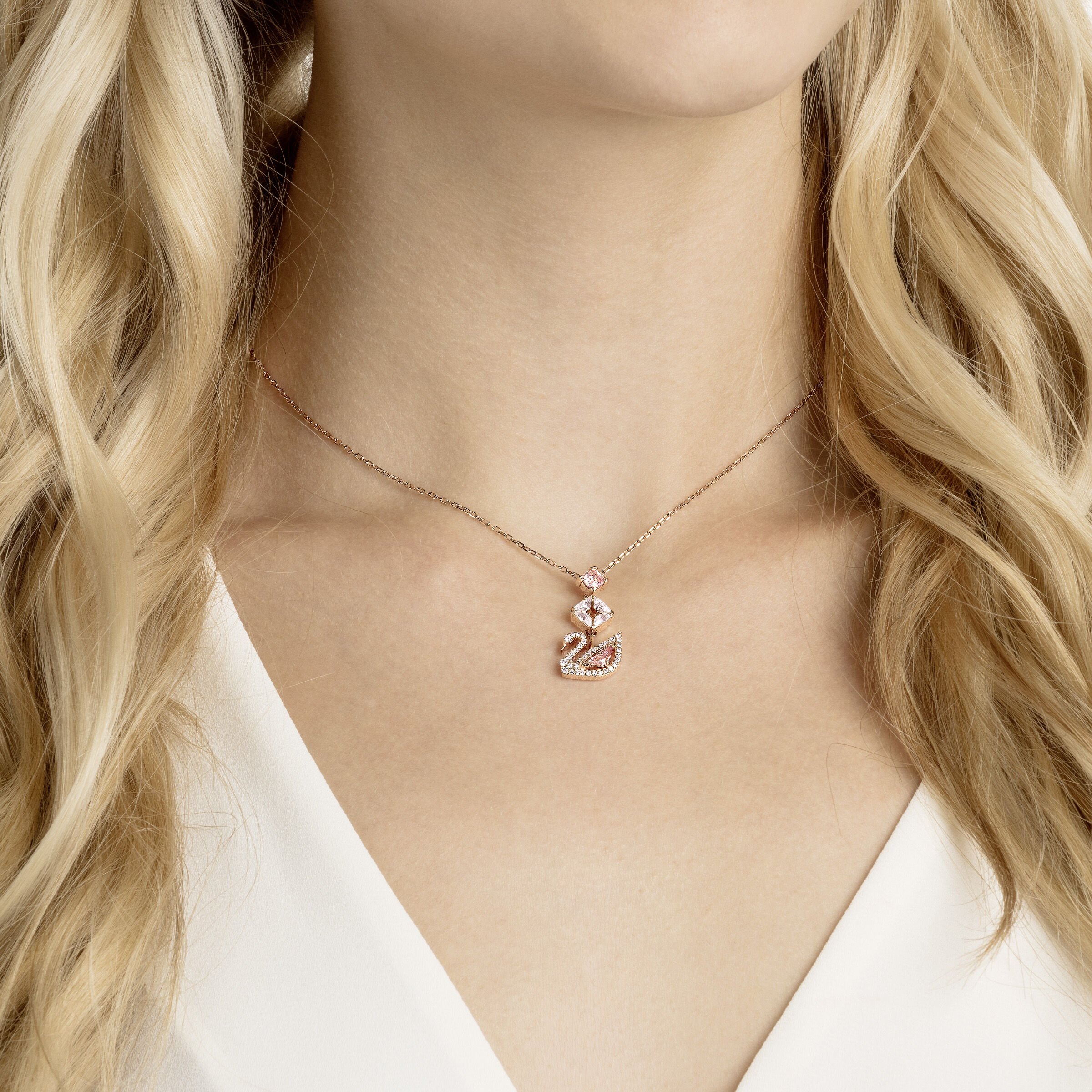 Rose gold necklace swarovski hot sale