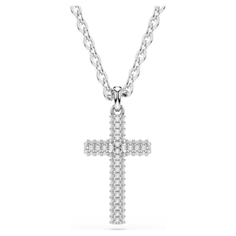 swarovski insigne pendant  pav   cross  white  rhodium plated