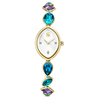 swarovski gema watch  crystal bracelet  gold tone  gold tone finish