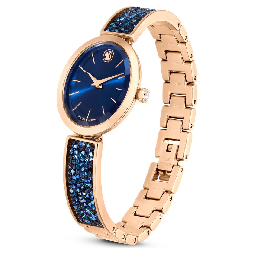Buy Swarovski Crystal Rock Oval watch, Swiss Made, Metal bracelet, Blue ...