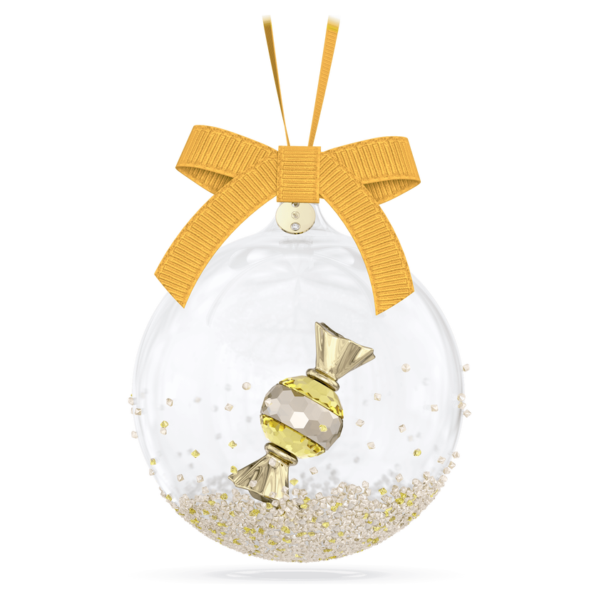 swarovski holiday cheers dulcis ball ornament  yellow