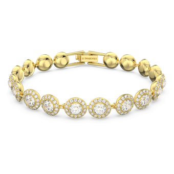 swarovski una angelic tennis bracelet round cut pav medium white gold tone plated