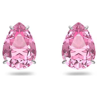 Gema stud earrings, Pink, Rhodium plated swarovski gema stud earrings  pink  rhodium plated