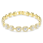 swarovski una angelic bracelet  round cut  pav   medium  white  18k gold finish