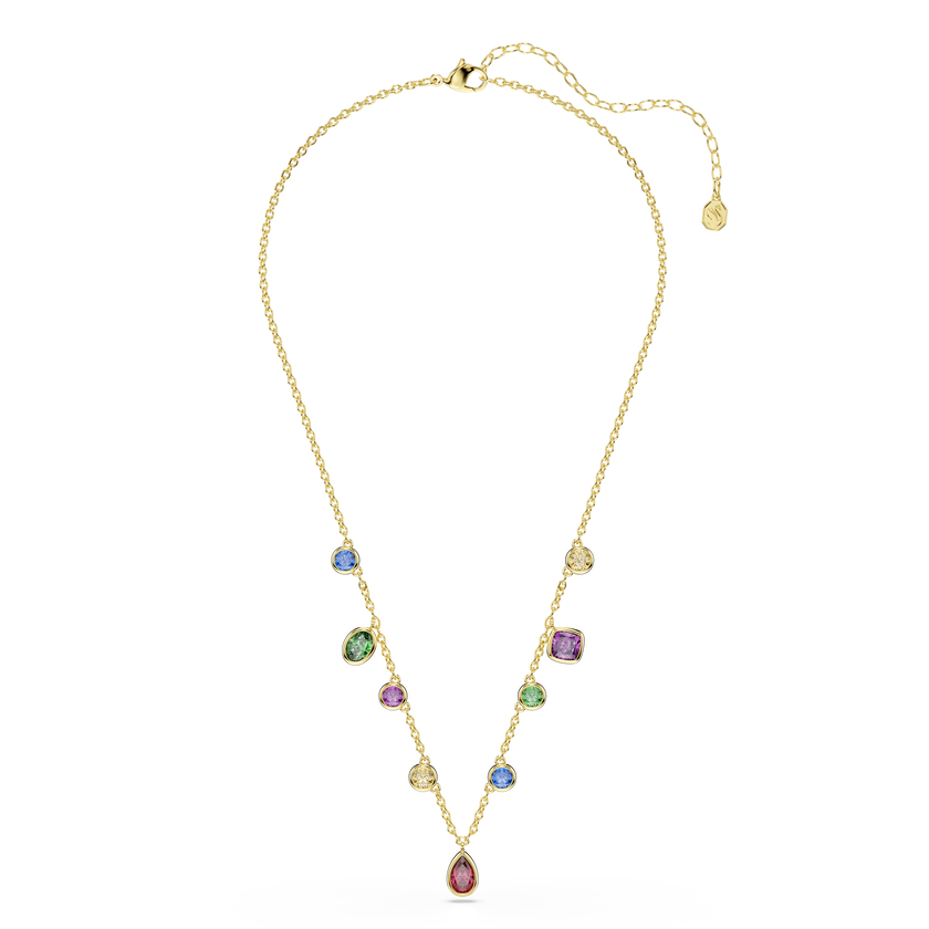 swarovski imber necklace  mixed cuts  multicolored  18k gold finish
