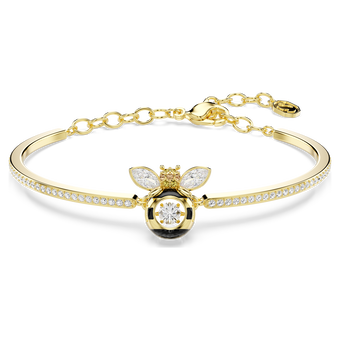 swarovski idyllia bracelet  mixed cuts  bee  multicolored  gold tone plated
