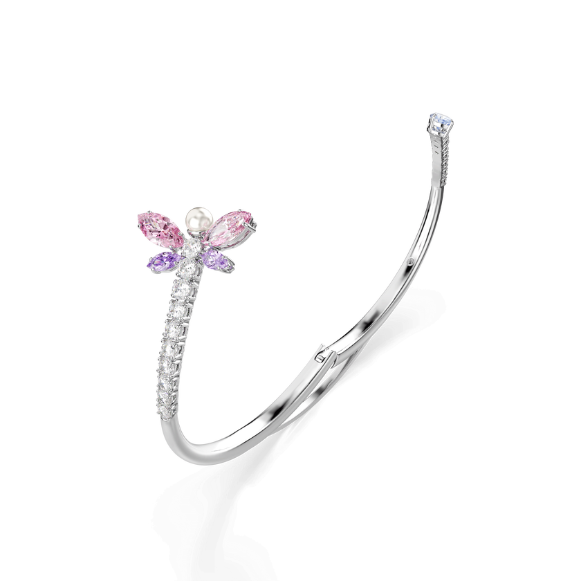 ariana grande x swarovski bangle  mixed cuts  dragonfly  multicolored  rhodium plated
