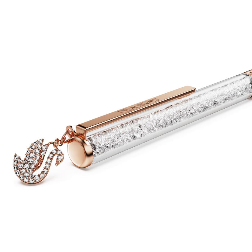 swarovski crystalline ballpoint pen  swan  rose gold tone plated