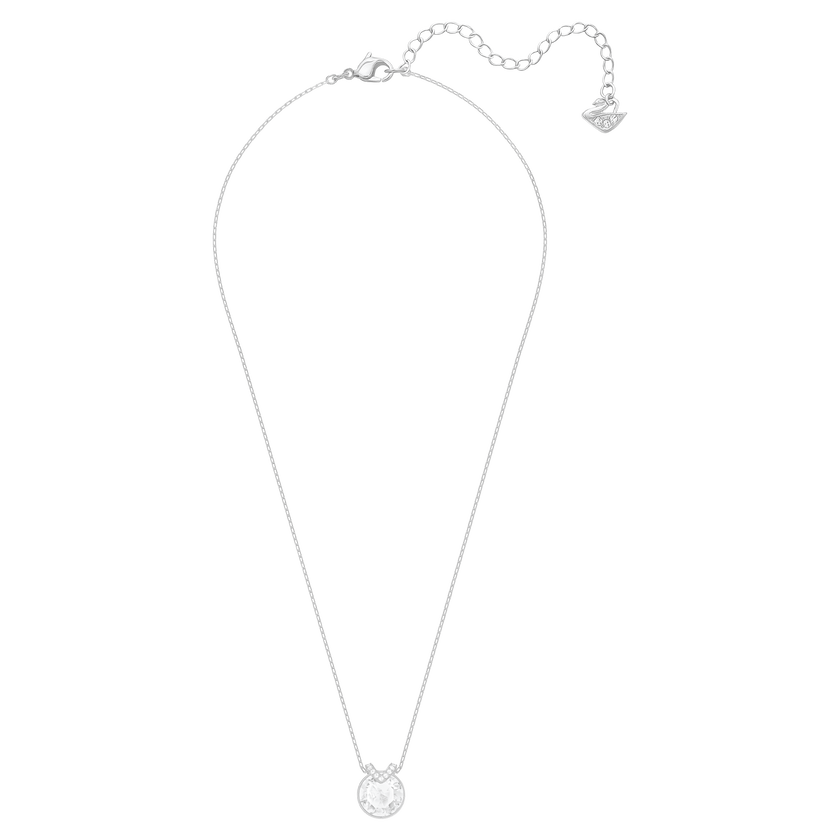 swarovski bella v pendant  round cut  white  rhodium plated