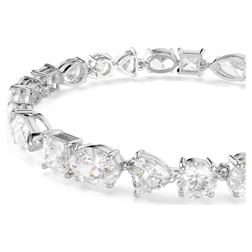 swarovski mesmera bracelet  mixed cuts  white  rhodium plated