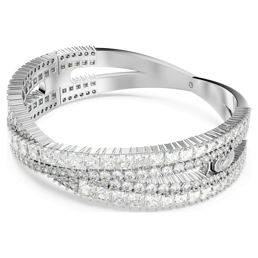 swarovski hyperbola cuff  mixed cuts  infinity  white  rhodium plated