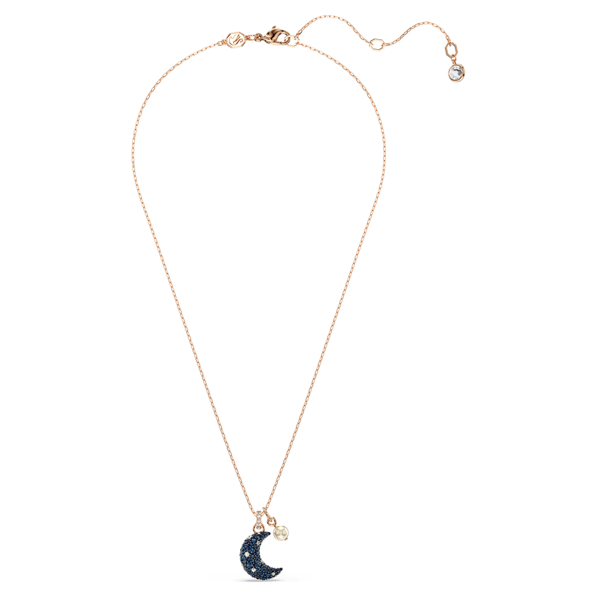 swarovski sublima pendant  crystal pearl  moon  multicolored  rose gold tone plated