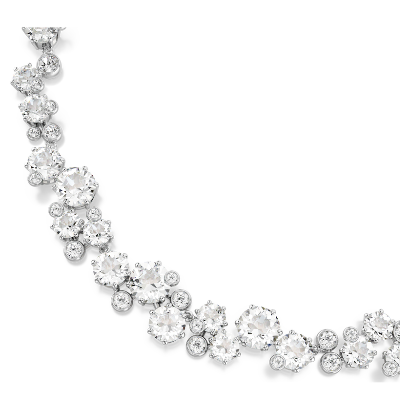 swarovski constella necklace  round cut  white  rhodium plated